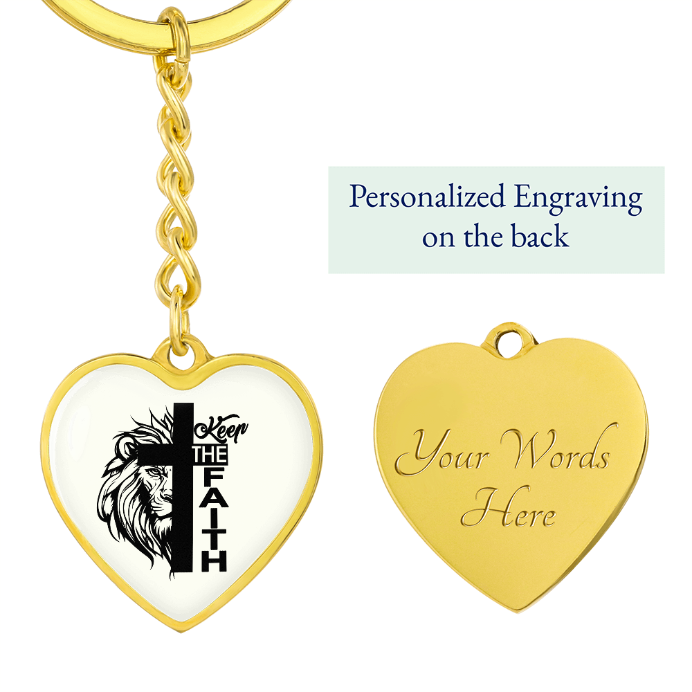 Keep The Faith 02 - Graphic Heart Keychain - Gift for Her - Gift for Him