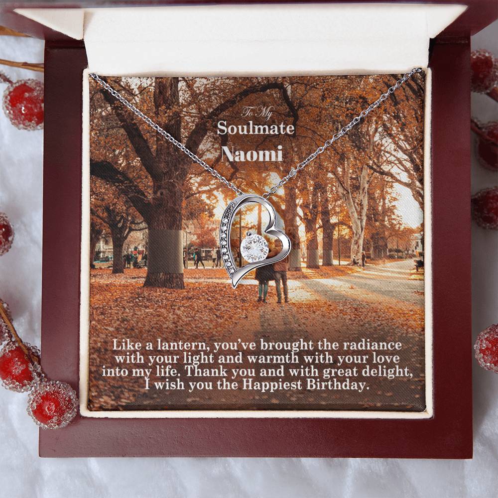 To My Soulmate, Like A Lantern, You've Brought The Radiance With Your Light & Warmth With Your Love Into My Life - Happy Birthday - Forever Love Necklace - Gift for Soulmate