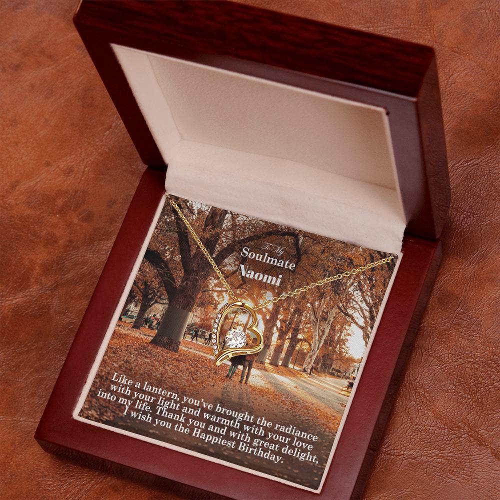 To My Soulmate, Like A Lantern, You've Brought The Radiance With Your Light & Warmth With Your Love Into My Life - Happy Birthday - Forever Love Necklace - Gift for Soulmate