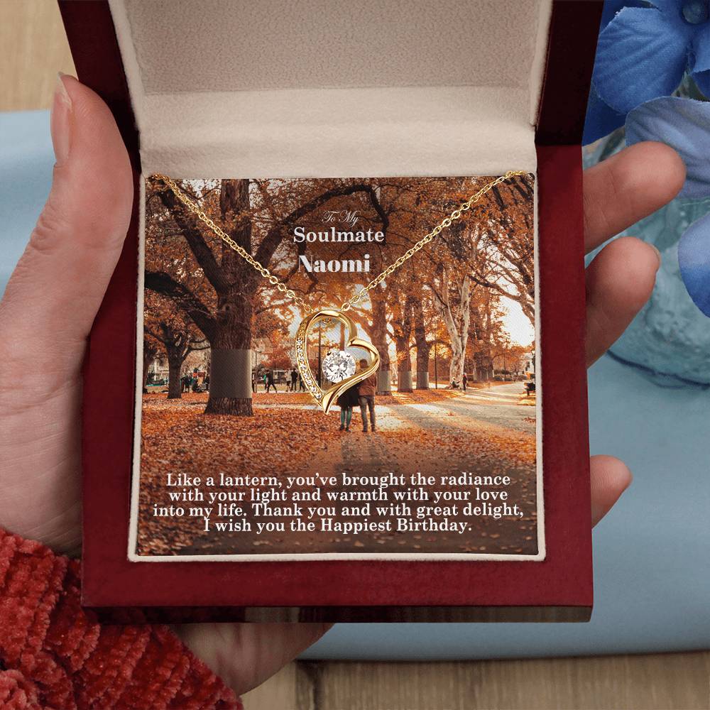 To My Soulmate, Like A Lantern, You've Brought The Radiance With Your Light & Warmth With Your Love Into My Life - Happy Birthday - Forever Love Necklace - Gift for Soulmate