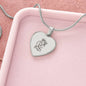 Couple King Queen - Engraved Heart Necklace - Gift for Her - Gift for Him