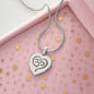 Namaste Symbol - Engraved Heart Necklace - Gift for Her
