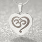 Namaste Symbol - Engraved Heart Necklace - Gift for Her