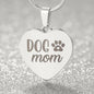 Dog Mom - Engraved Heart Necklace - Gift for Mom