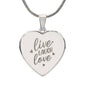 Live Laugh Love - Engraved Heart Necklace - Gift for Her