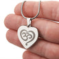 Namaste Symbol - Engraved Heart Necklace - Gift for Her