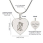 Couple King Queen - Engraved Heart Necklace - Gift for Her - Gift for Him