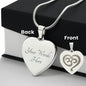 Namaste Symbol - Engraved Heart Necklace - Gift for Her