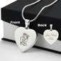 Couple King Queen - Engraved Heart Necklace - Gift for Her - Gift for Him