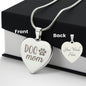 Dog Mom - Engraved Heart Necklace - Gift for Mom