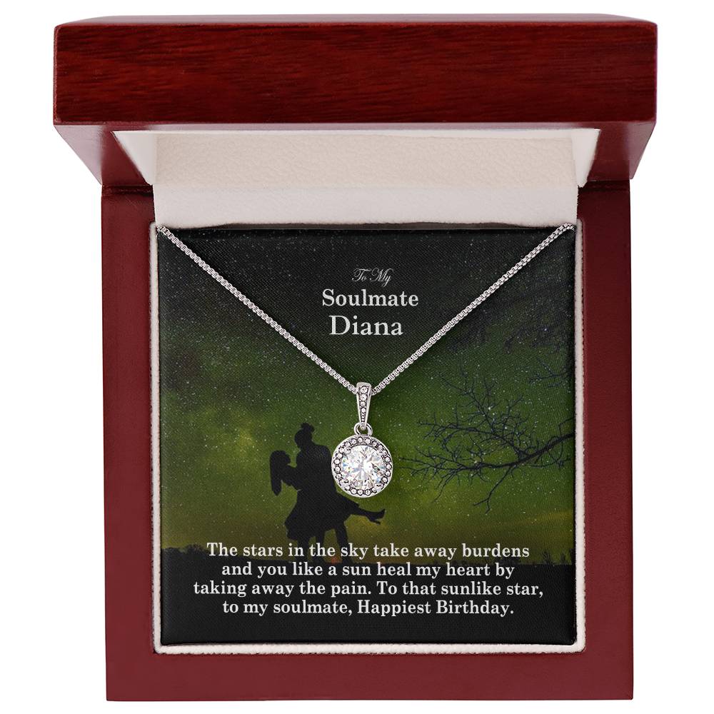 To My Soulmate, The Stars In The Sky Take Away Burdens & You Like A Sun Heal My Heart By Taking Away The Pain - Happy Birthday - Eternal Hope Necklace - Gift for Soulmate