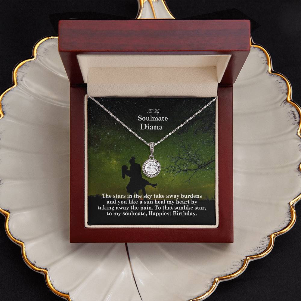 To My Soulmate, The Stars In The Sky Take Away Burdens & You Like A Sun Heal My Heart By Taking Away The Pain - Happy Birthday - Eternal Hope Necklace - Gift for Soulmate