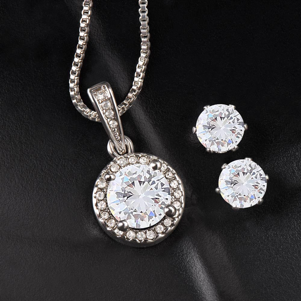 Dearest Mom, There's Nothing Like A Mother's Love To Give Us All The Strength We Need To Succeed - Happy Mother's Day! - Eternal Hope Necklace & Earring Set - Gift for Mom