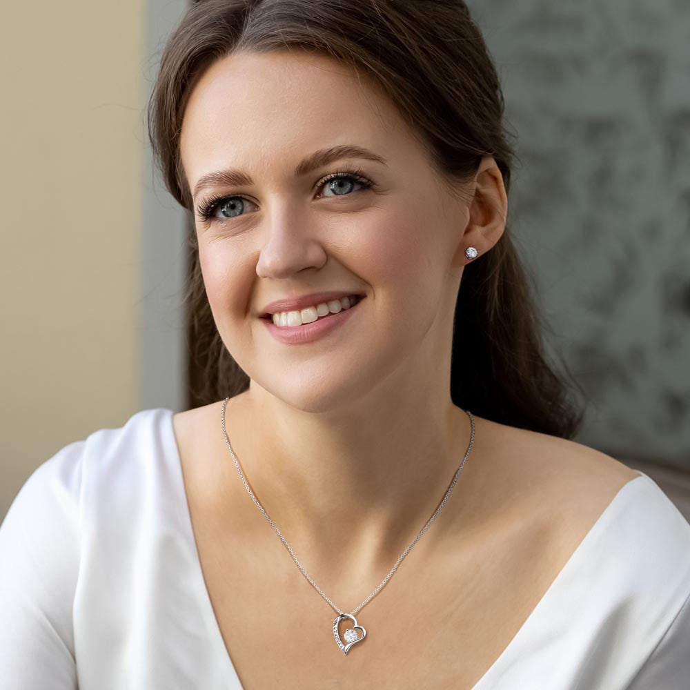 My Dearest Mom, Because Of You, I Am Me - Happy Mother's Day! - Forever Love Necklace & Earring Set - Gift for Mom