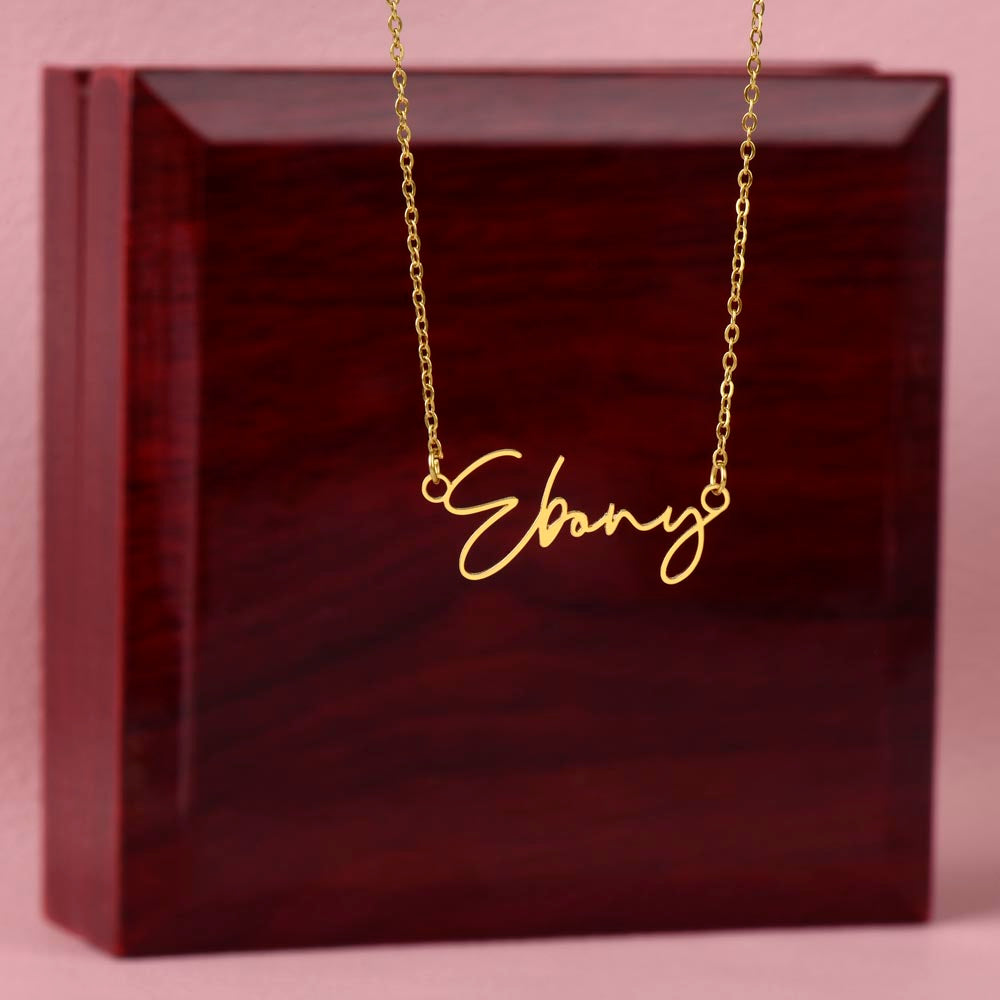 To My Daughter, I'll Never Forget When I First Held You In My Arms - Happy Birthday - Signature Name Necklace with Message Card - Gift for Daughter