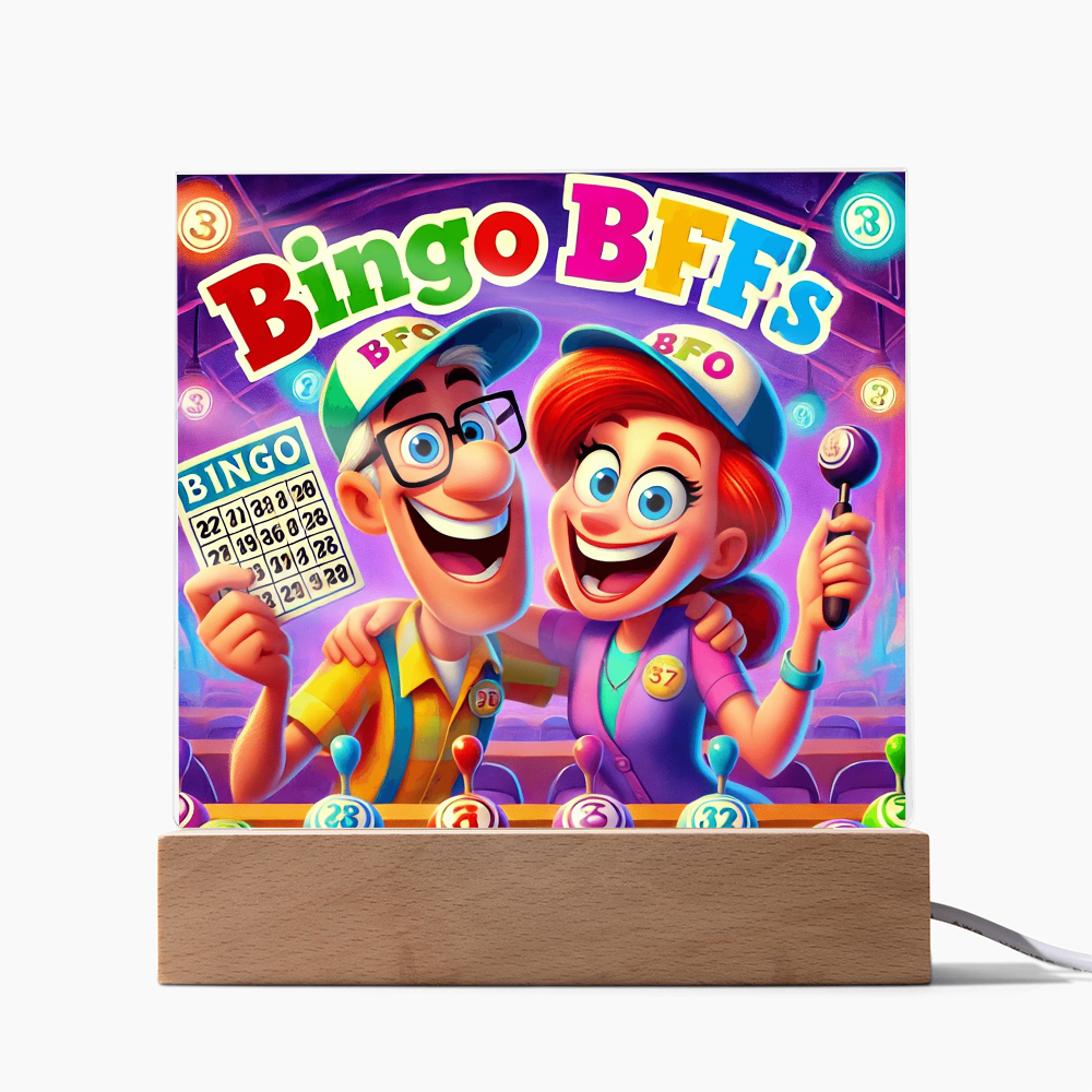 Bingo BFFS 1 - Acrylic Square Plaque - Gift for Her - Gift for Him