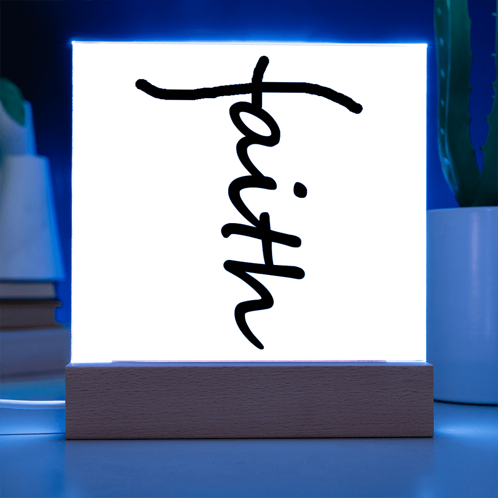 Faith (Black) - Acrylic Square Plaque - Gift for Her - Gift for Him