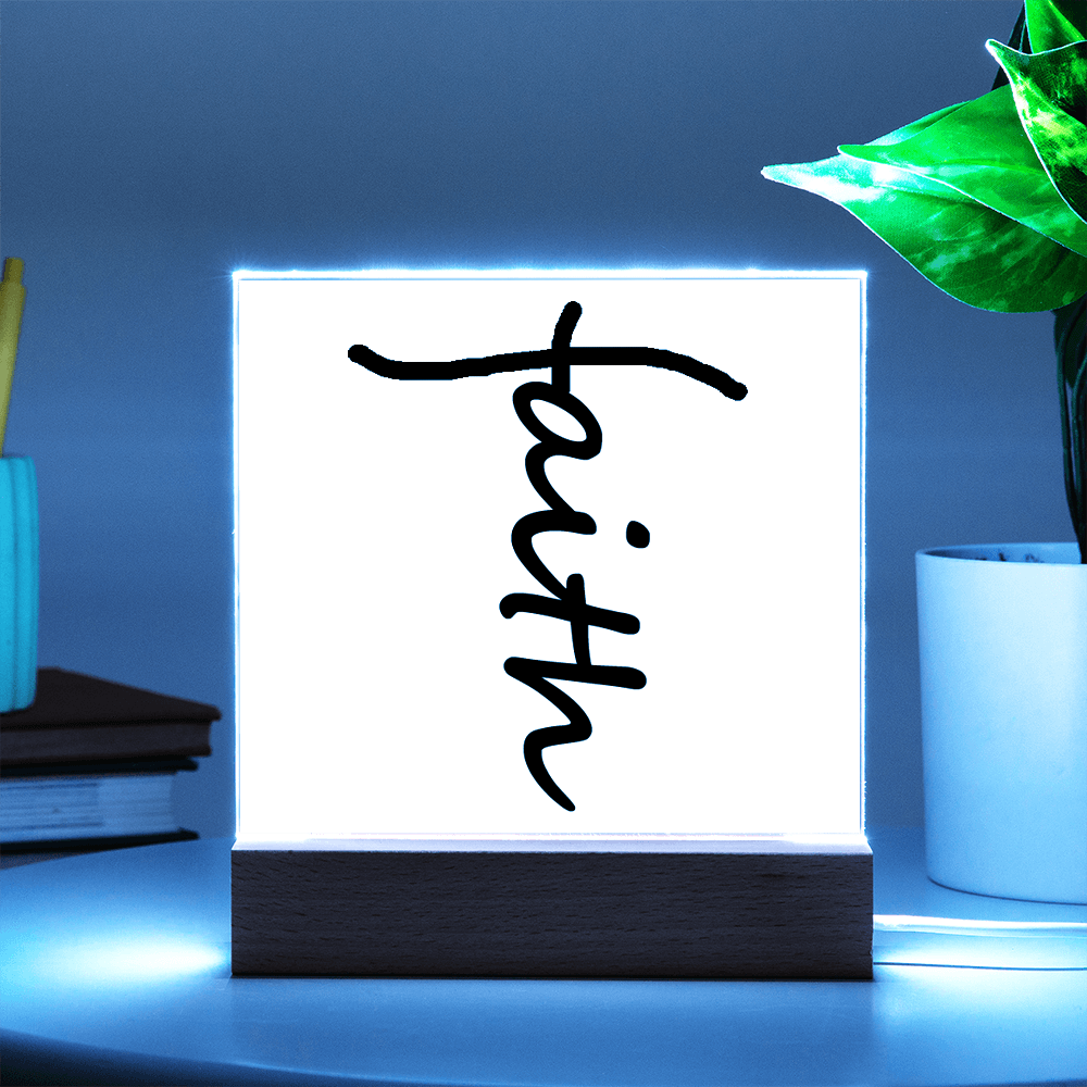 Faith (Black) - Acrylic Square Plaque - Gift for Her - Gift for Him