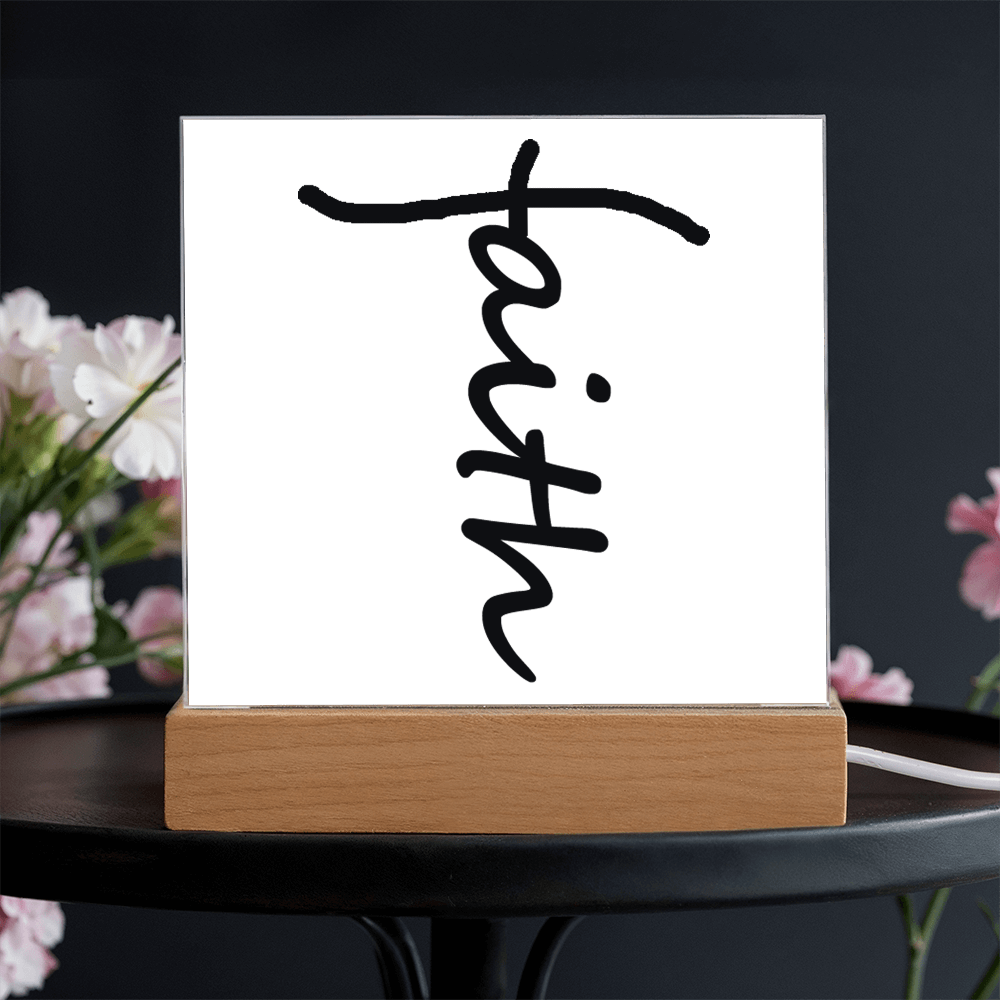 Faith (Black) - Acrylic Square Plaque - Gift for Her - Gift for Him
