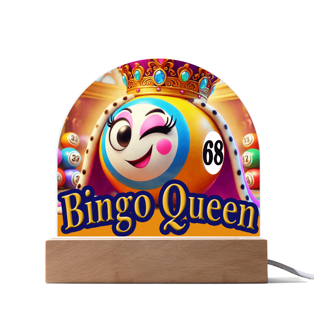 Bingo Queen - Acrylic Dome Plaque - Gift for Her