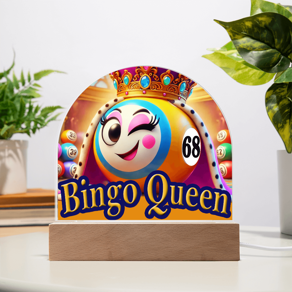 Bingo Queen - Acrylic Dome Plaque - Gift for Her