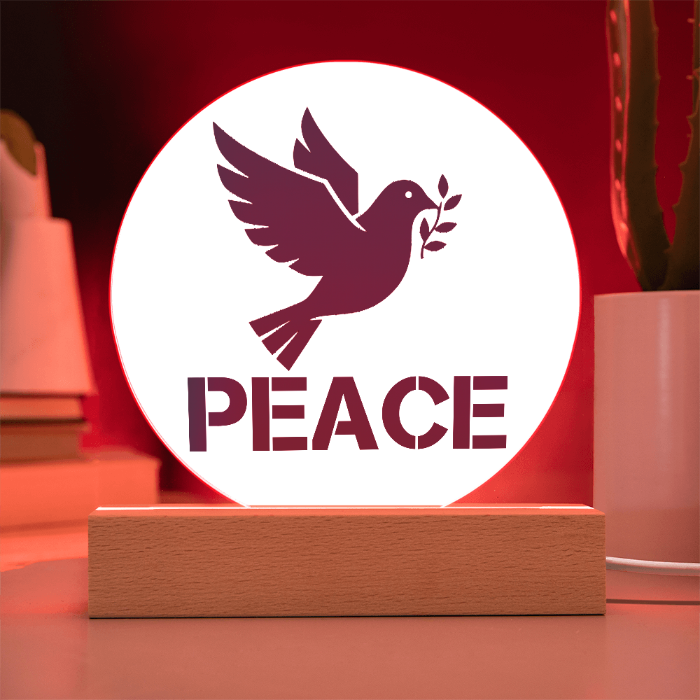 PEACE - Printed Circle Acrylic Plaque - Gift for Her - Gift for Him