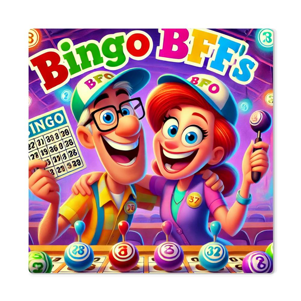 Bingo BFFS 1 - High Gloss Metal Art Print (1:1) - Gift for Her - Gift for Him