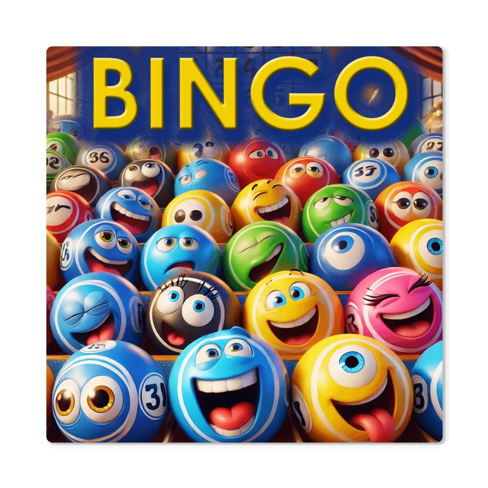 Bingo 1 - High Gloss Metal Art Print (1:1) - Gift for Her - Gift for Him