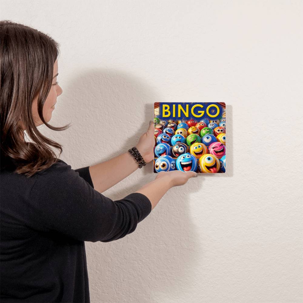 Bingo 1 - High Gloss Metal Art Print (1:1) - Gift for Her - Gift for Him