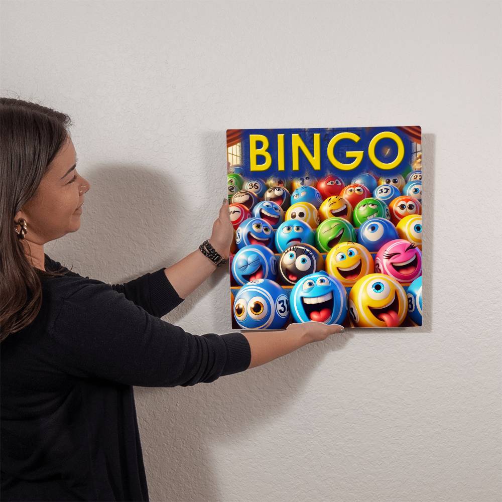 Bingo 1 - High Gloss Metal Art Print (1:1) - Gift for Her - Gift for Him