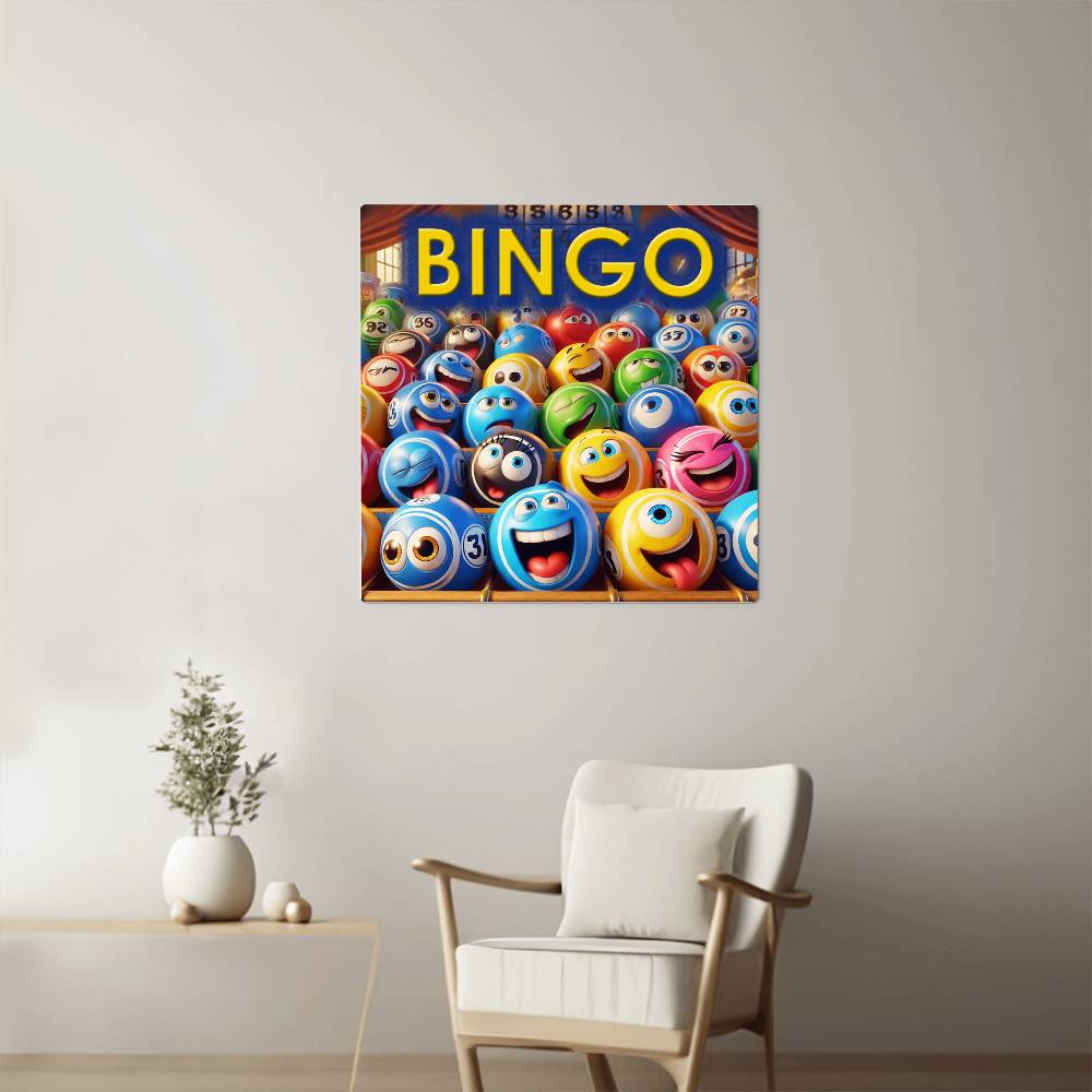 Bingo 1 - High Gloss Metal Art Print (1:1) - Gift for Her - Gift for Him
