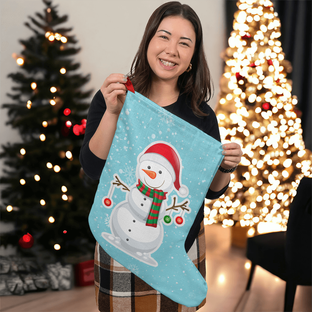 Snowman - Giant Holiday Stocking - Gift for Her - Gift for Him