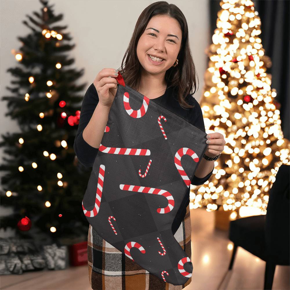 Candy Canes - Giant Holiday Stocking - Gift for Her - Gift for Him