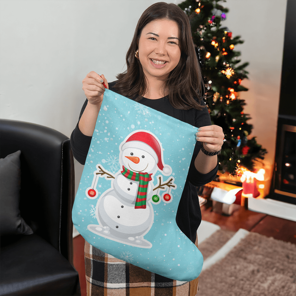 Snowman - Giant Holiday Stocking - Gift for Her - Gift for Him
