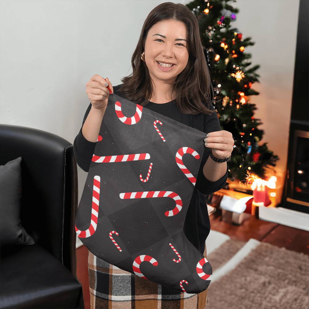 Candy Canes - Giant Holiday Stocking - Gift for Her - Gift for Him