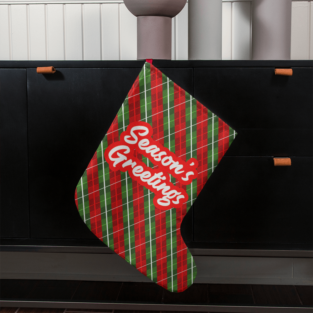 Season's Greetings - Giant Holiday Stocking - Gift for Her - Gift for Him
