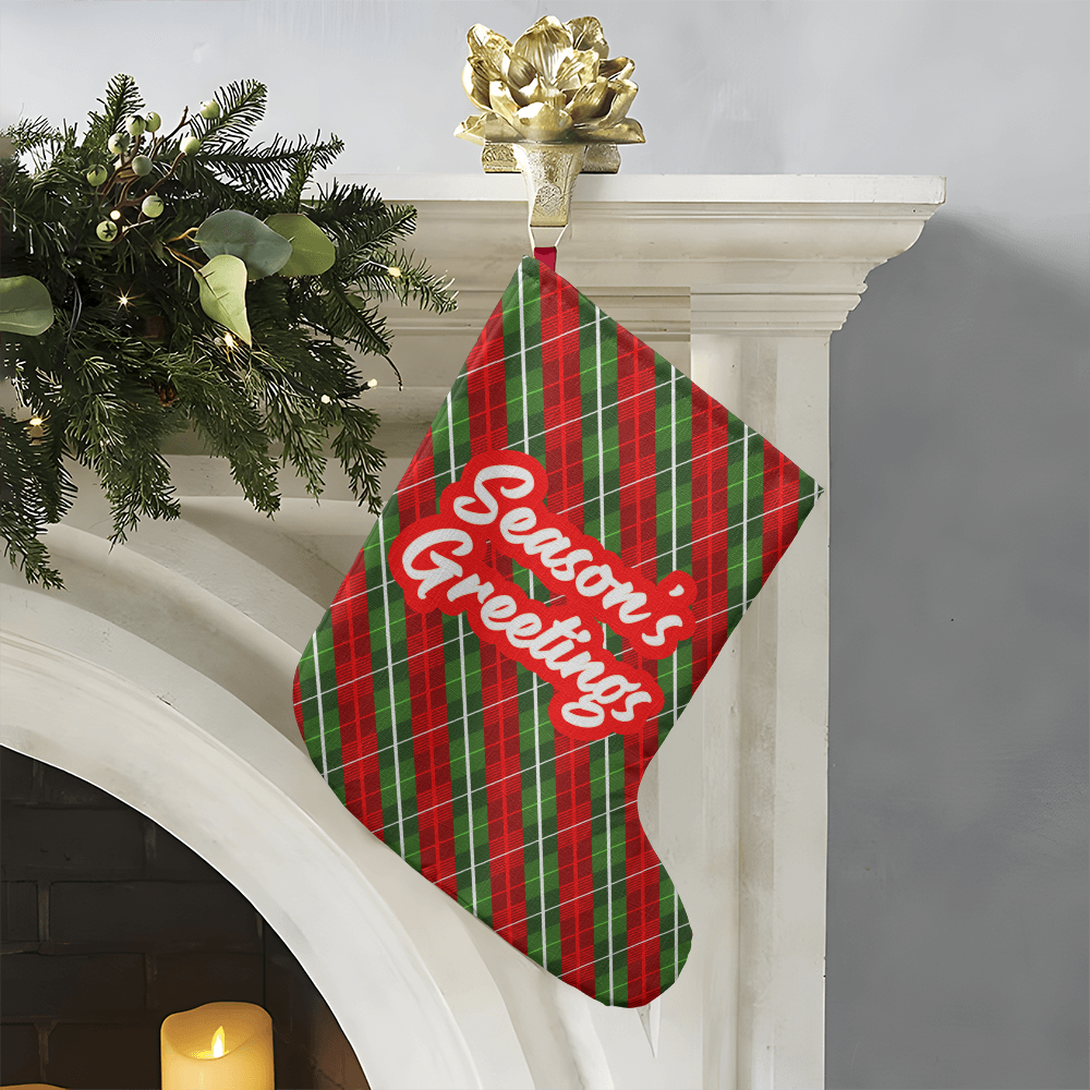 Season's Greetings - Giant Holiday Stocking - Gift for Her - Gift for Him