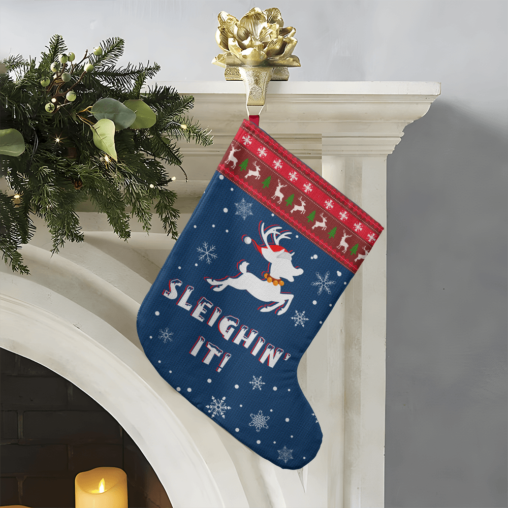 Sleighin' It! - Giant Holiday Stocking - Gift for Her - Gift for Him