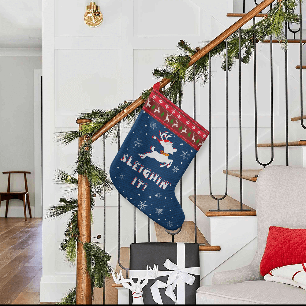 Sleighin' It! - Giant Holiday Stocking - Gift for Her - Gift for Him