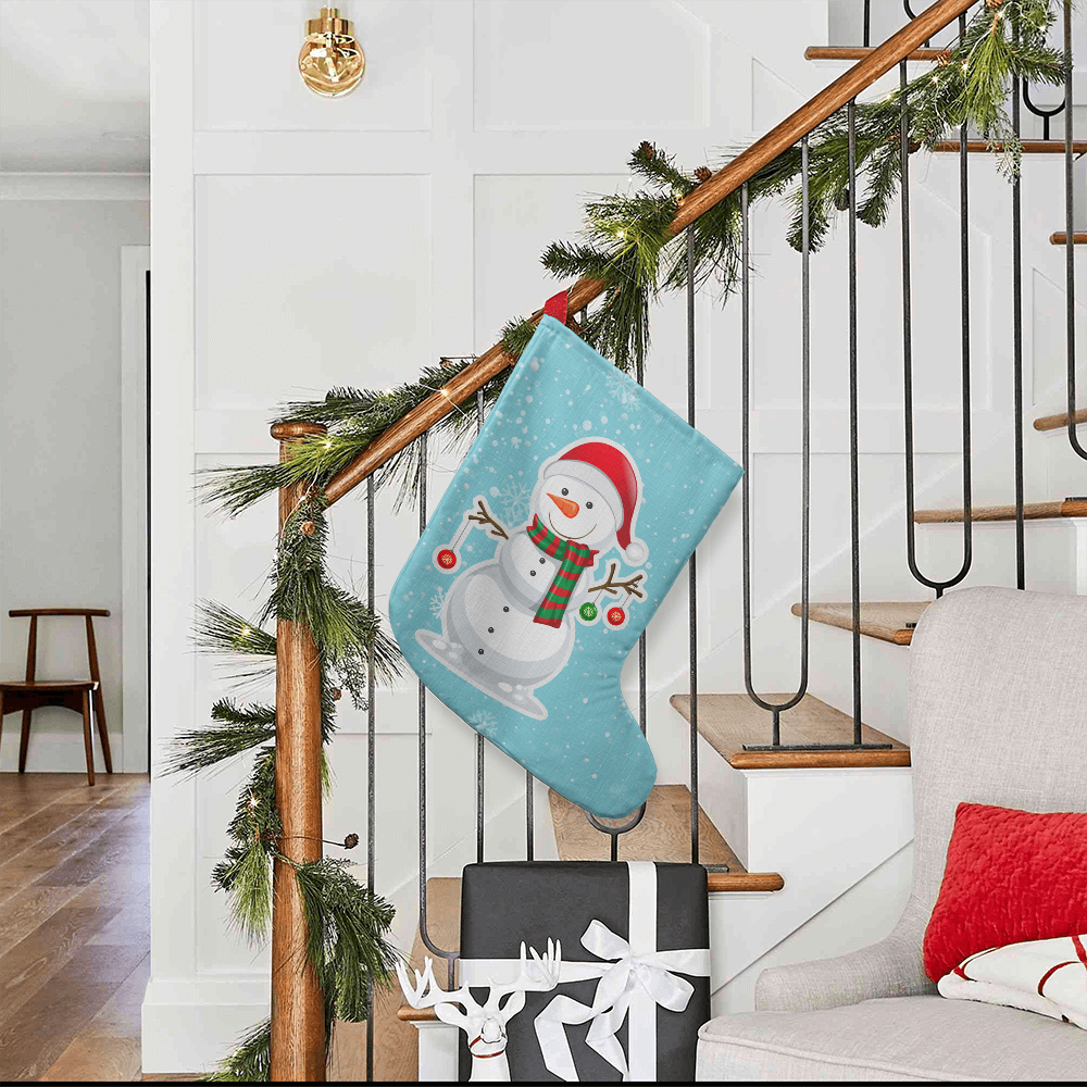 Snowman - Giant Holiday Stocking - Gift for Her - Gift for Him