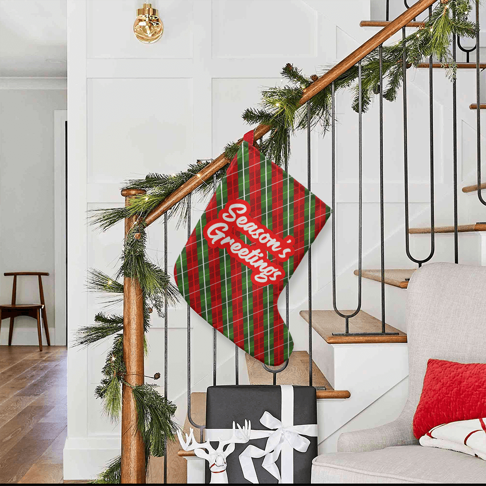Season's Greetings - Giant Holiday Stocking - Gift for Her - Gift for Him