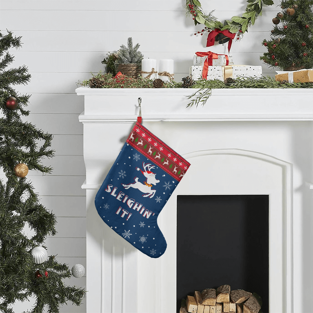 Sleighin' It! - Giant Holiday Stocking - Gift for Her - Gift for Him