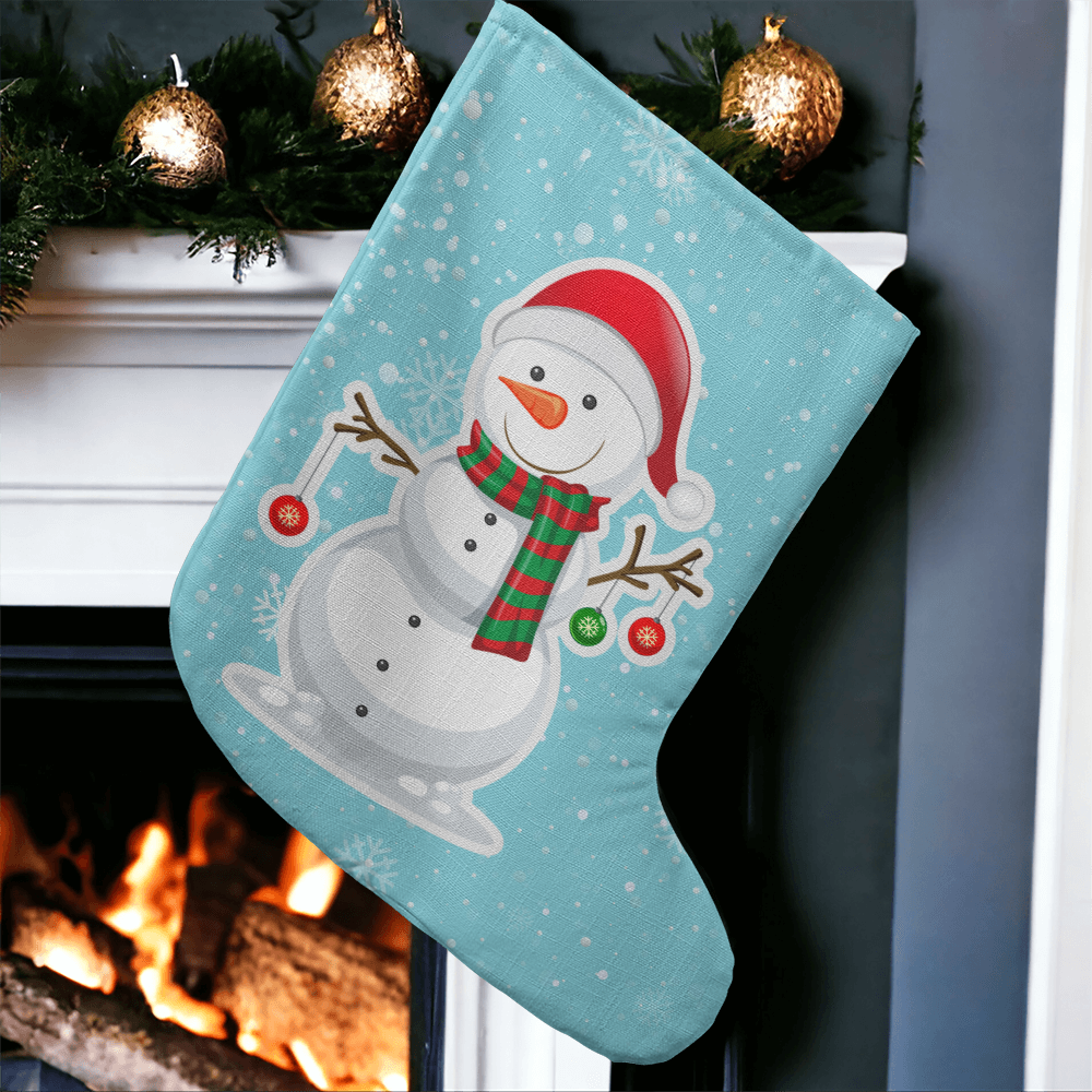 Snowman - Giant Holiday Stocking - Gift for Her - Gift for Him