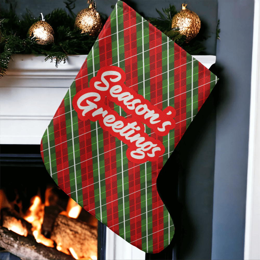 Season's Greetings - Giant Holiday Stocking - Gift for Her - Gift for Him