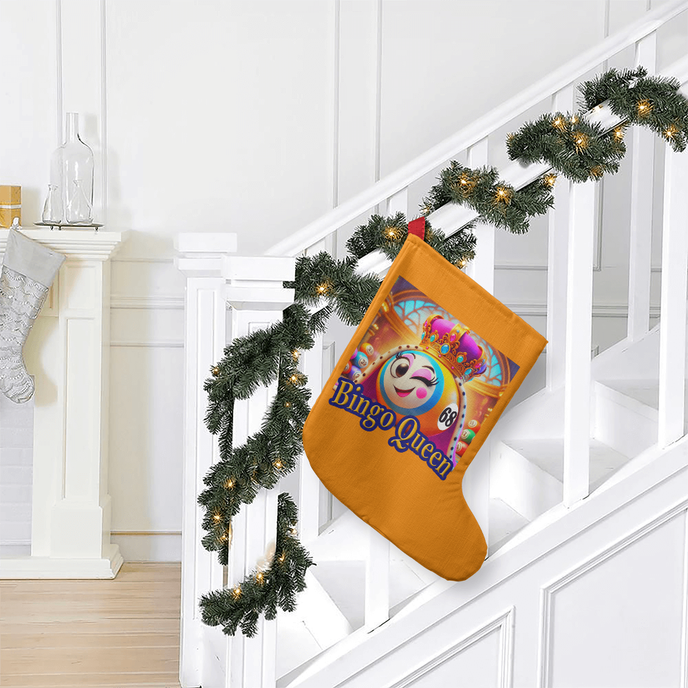Bingo Queen - Giant Holiday Stocking - Gift for Her