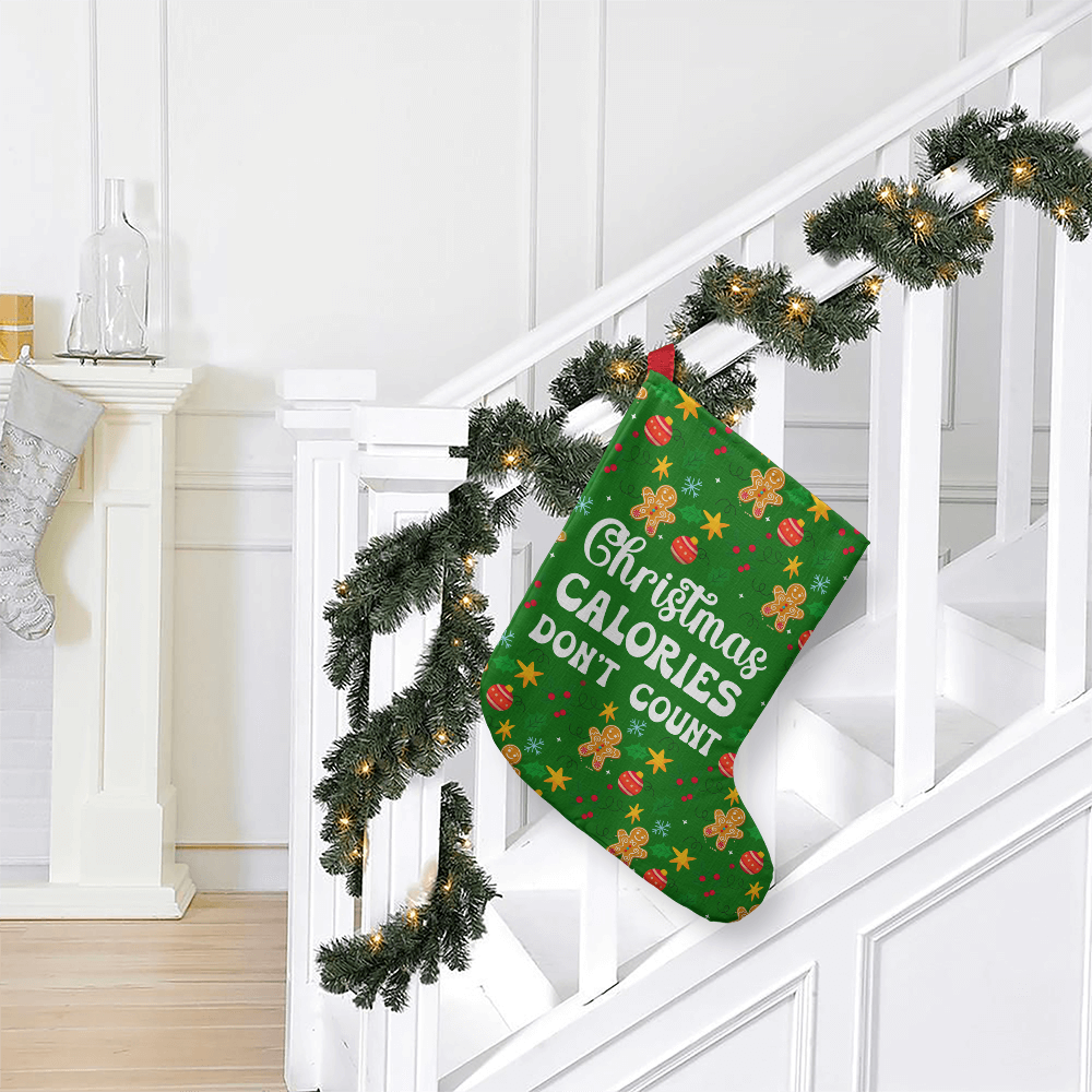 Christmas Calories Don't Count - Giant Holiday Stocking - Gift for Her - Gift for Him