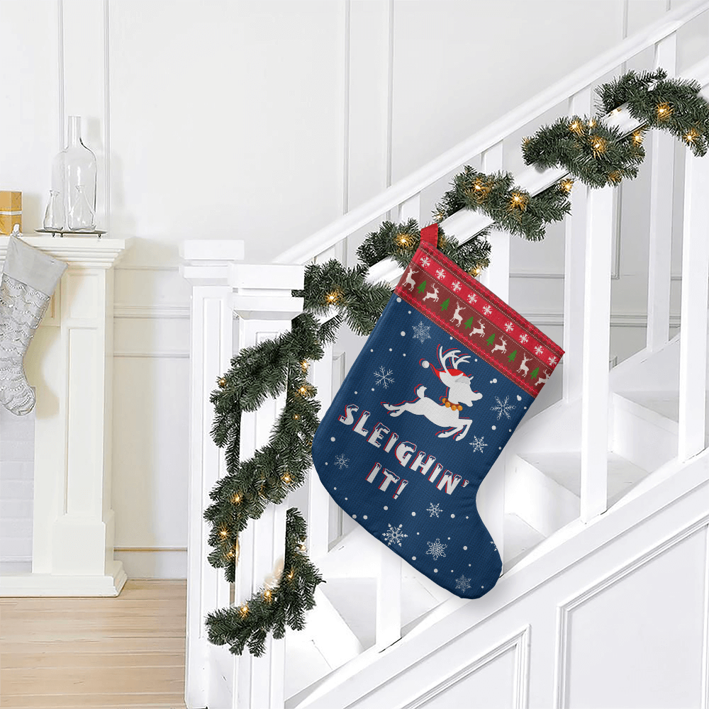 Sleighin' It! - Giant Holiday Stocking - Gift for Her - Gift for Him