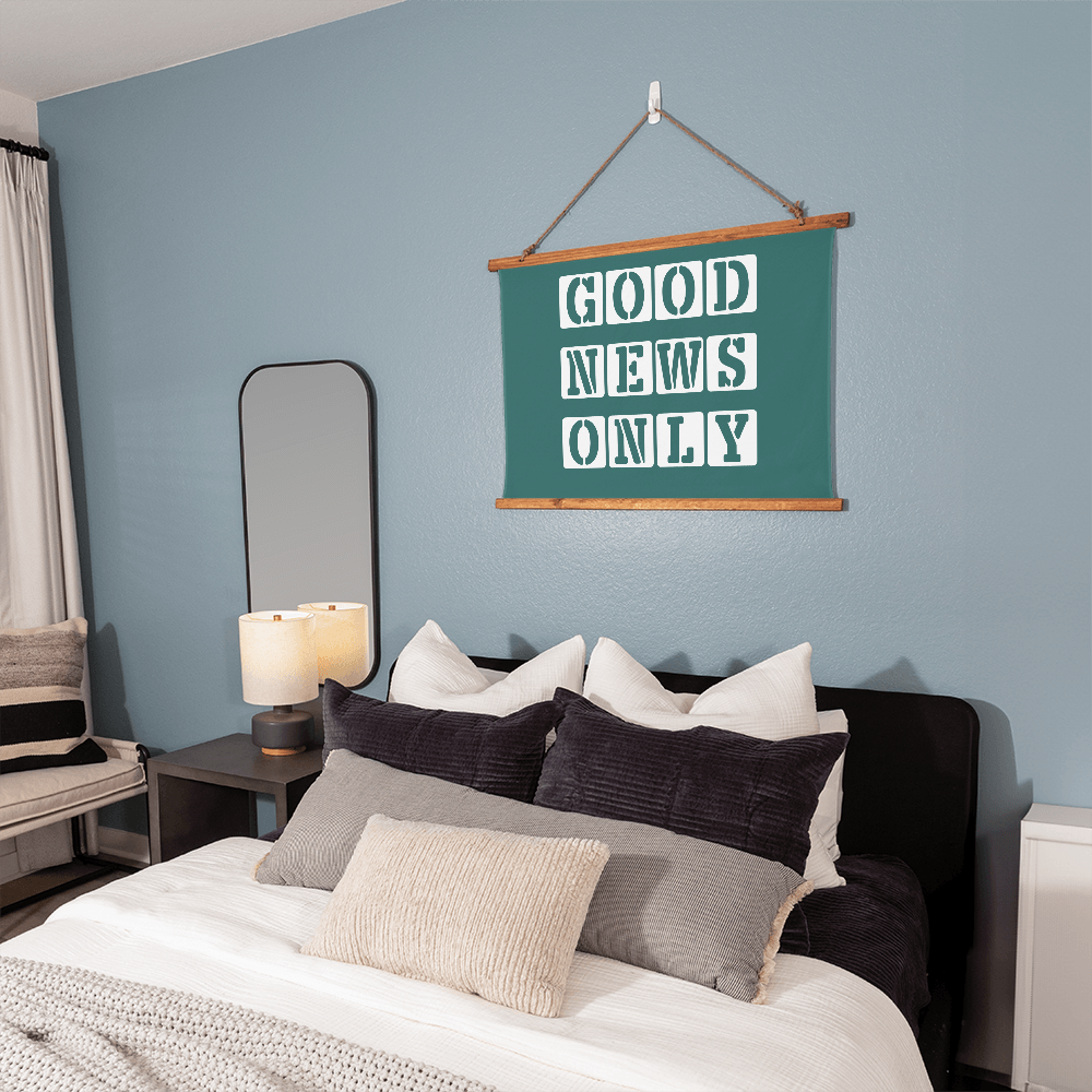 Good News Only - Wood Framed Wall Tapestry (Landscape) - Gift for Her - Gift for Him