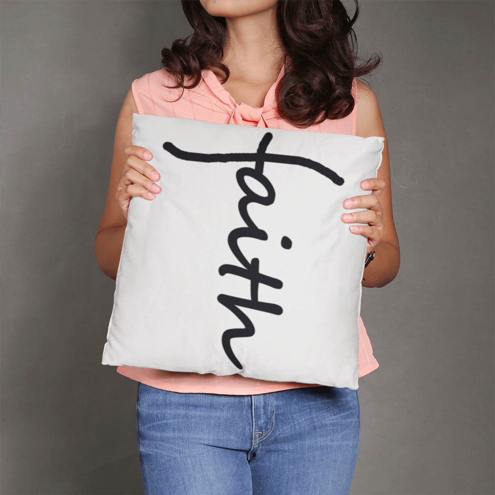 Faith (Black) - Classic Pillow - Gift for Her - Gift for Him