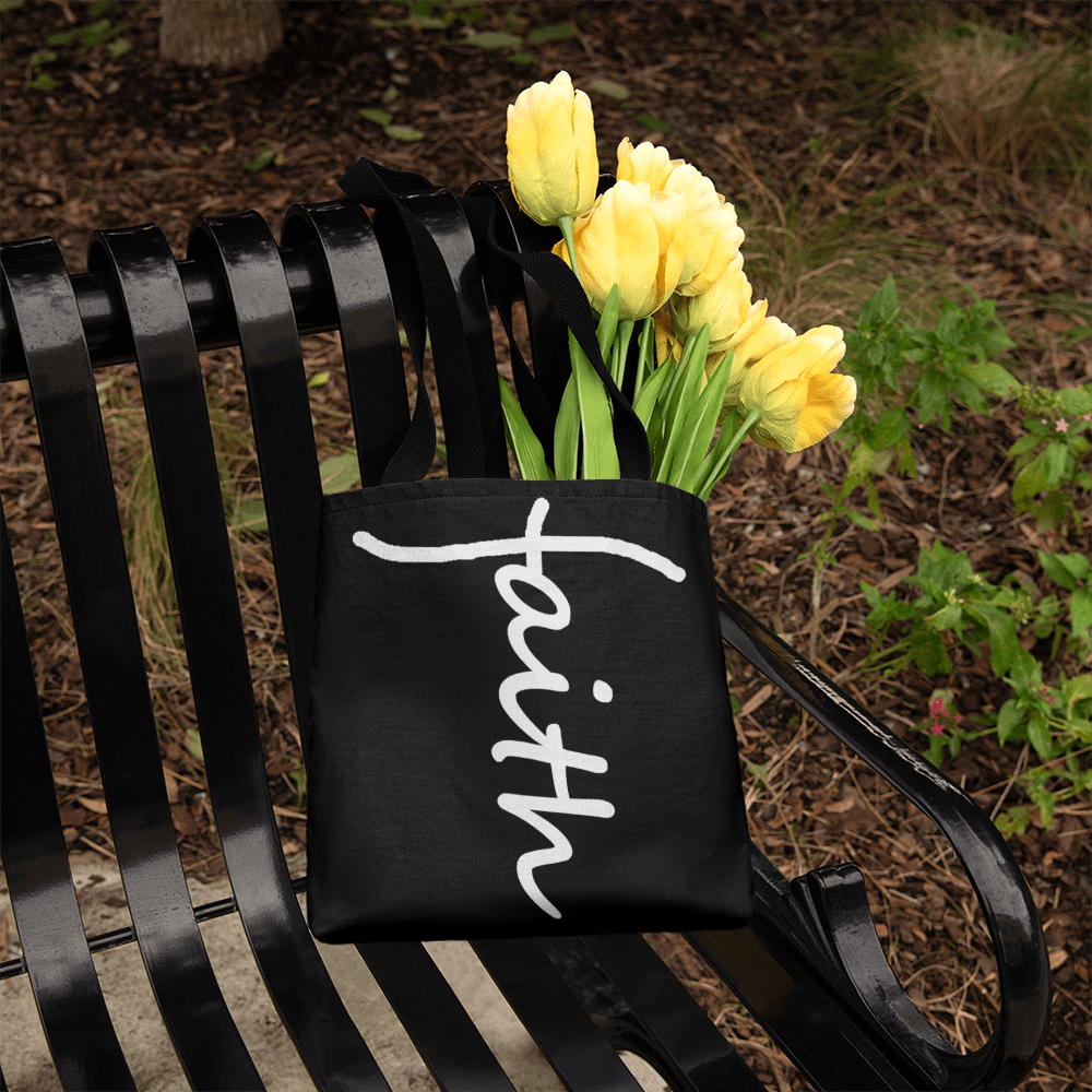 Faith (White) - Classic Tote Bag - Gift for Her - Gift for Him